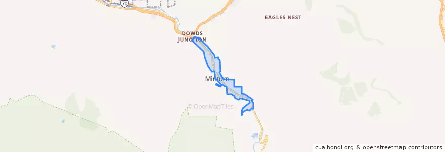 Mapa de ubicacion de Minturn.
