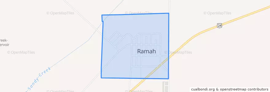 Mapa de ubicacion de Ramah.