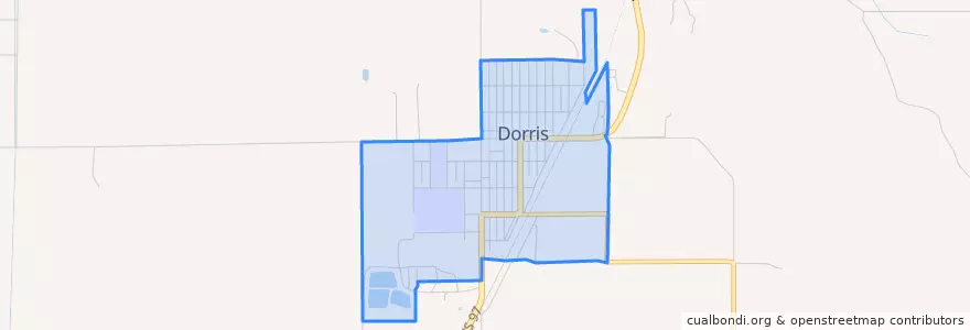 Mapa de ubicacion de Dorris.