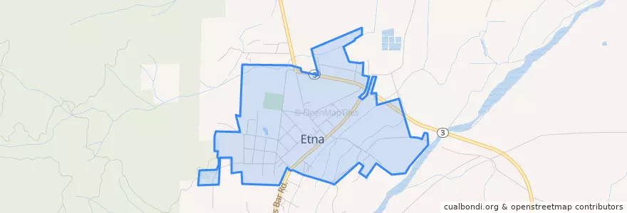 Mapa de ubicacion de Etna.
