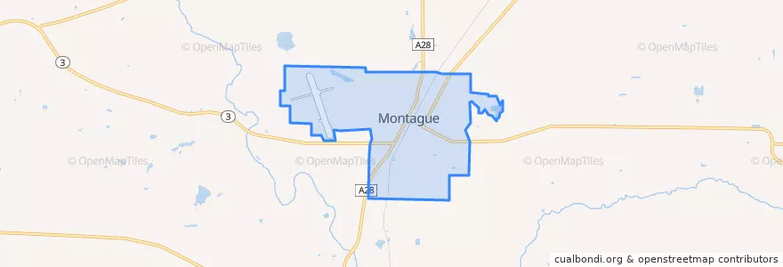 Mapa de ubicacion de Montague.