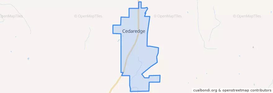 Mapa de ubicacion de Cedaredge.
