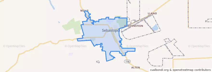 Mapa de ubicacion de Sebastopol.