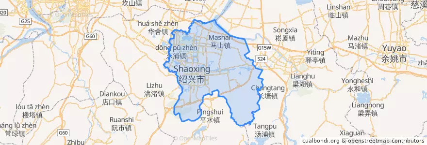 Mapa de ubicacion de 越城区 (Yuecheng).