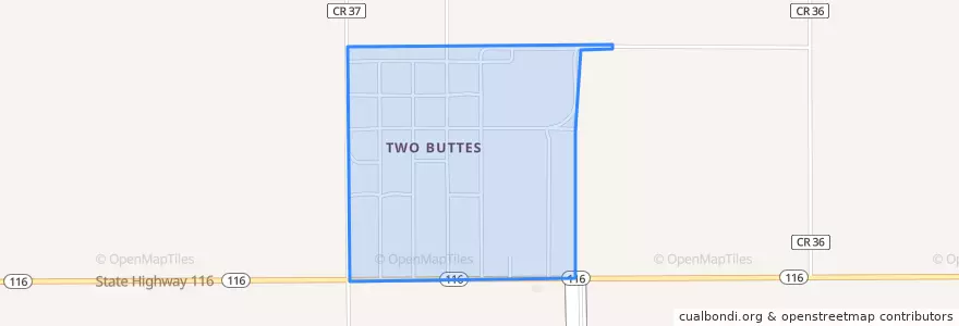 Mapa de ubicacion de Two Buttes.