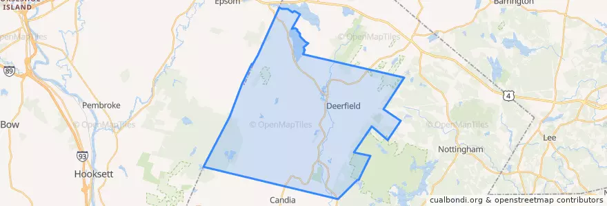Mapa de ubicacion de Deerfield.