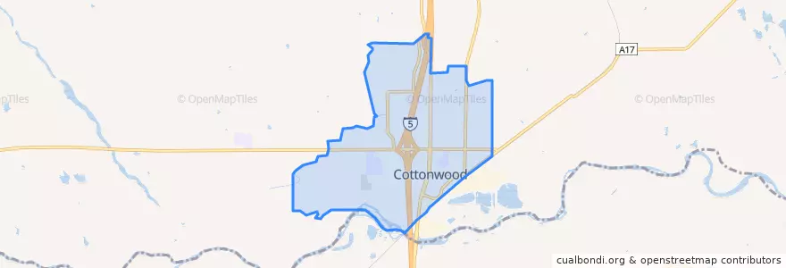 Mapa de ubicacion de Cottonwood.
