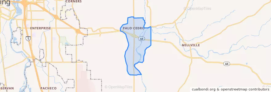 Mapa de ubicacion de Palo Cedro.