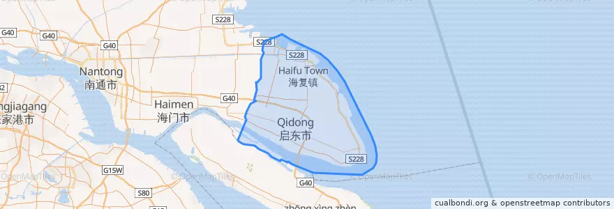Mapa de ubicacion de Qidong City.