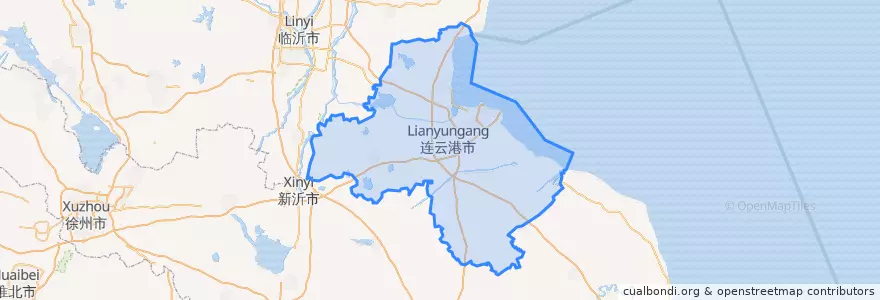Mapa de ubicacion de Lianyungang City.