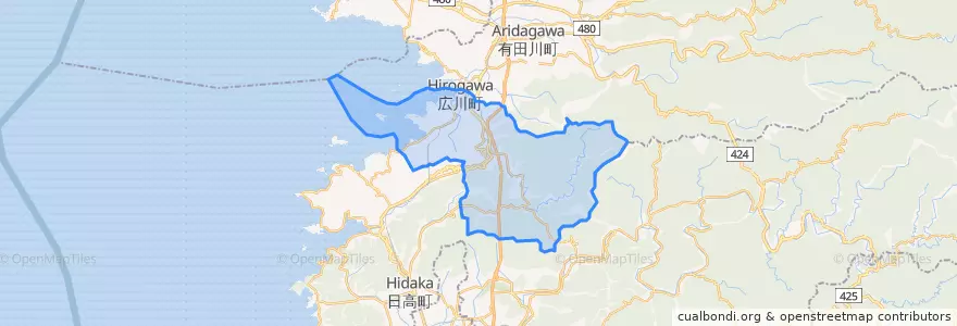 Mapa de ubicacion de Hirogawa.