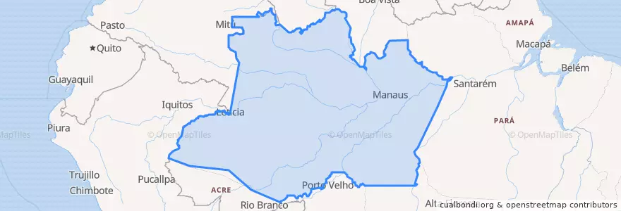 Mapa de ubicacion de 아마조나스.