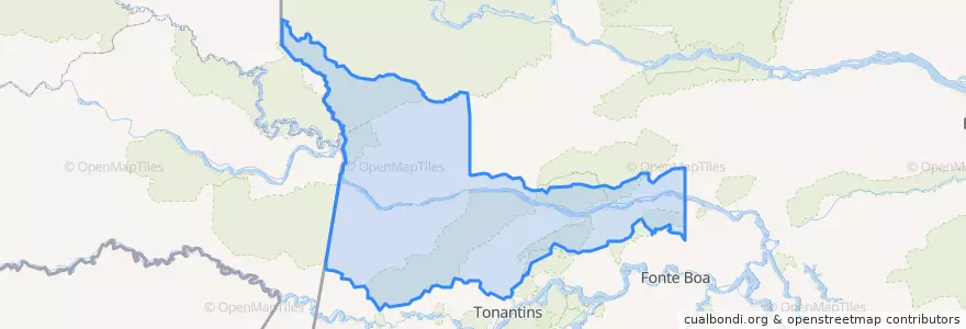 Mapa de ubicacion de Japurá.