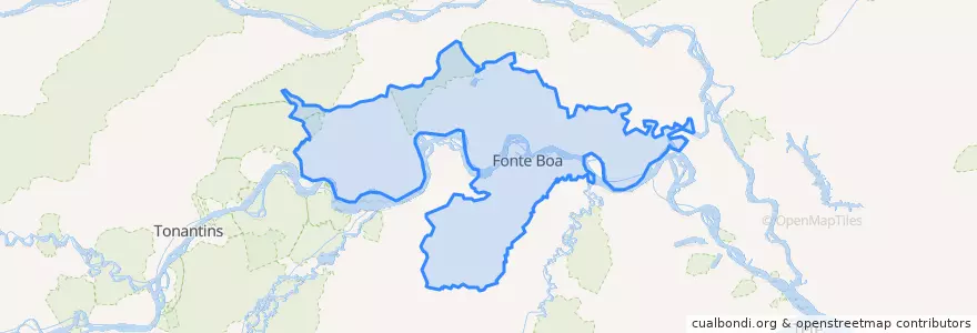 Mapa de ubicacion de Fonte Boa.