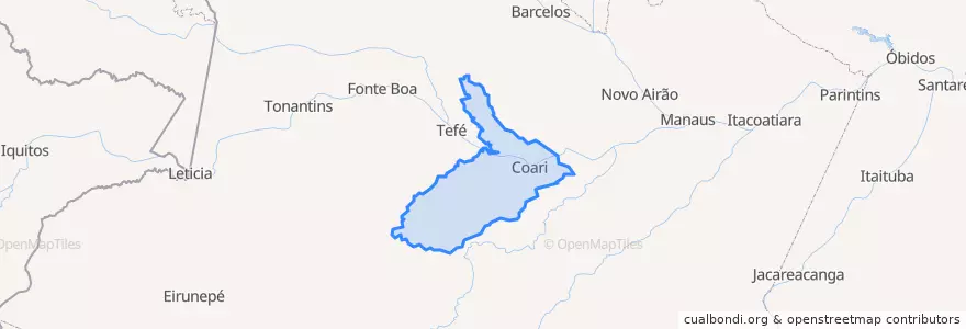 Mapa de ubicacion de Coari.
