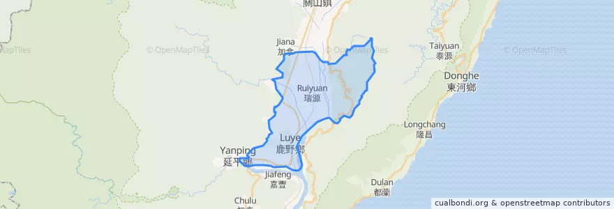 Mapa de ubicacion de 鹿野鄉.