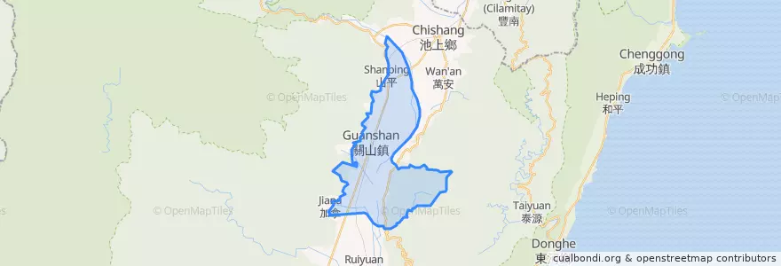 Mapa de ubicacion de Guanshan.