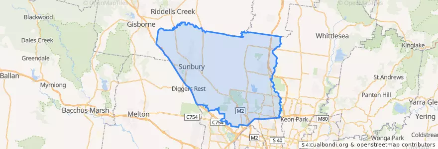 Mapa de ubicacion de City of Hume.