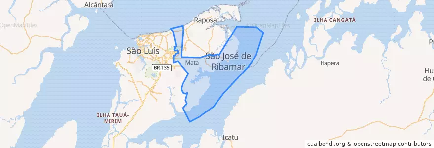 Mapa de ubicacion de Сан-Жозе-ди-Рибамар.
