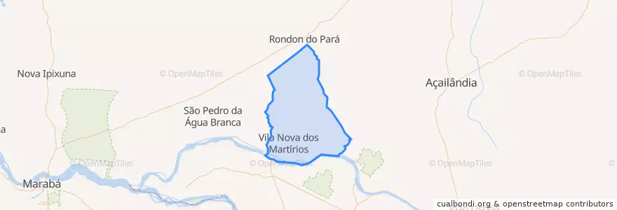 Mapa de ubicacion de Vila Nova dos Martírios.