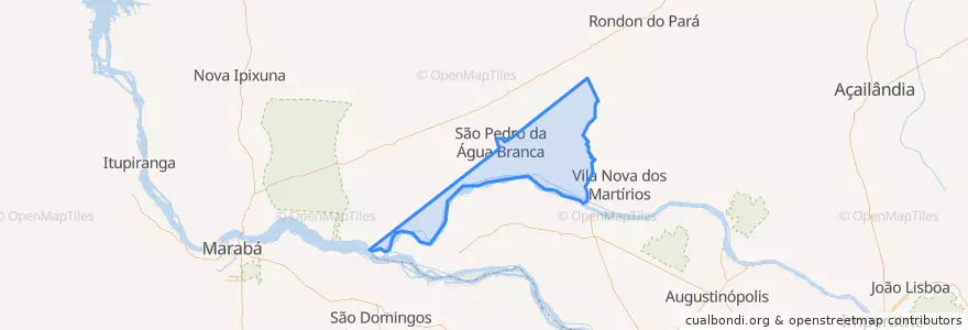 Mapa de ubicacion de São Pedro da Água Branca.