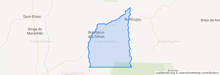 Mapa de ubicacion de Bom Jesus das Selvas.