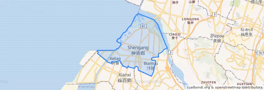 Mapa de ubicacion de 伸港鄉.