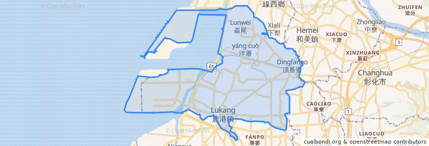 Mapa de ubicacion de 鹿港鎮.