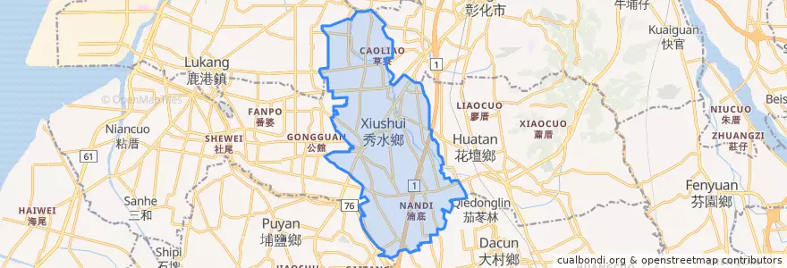 Mapa de ubicacion de 秀水鄉.