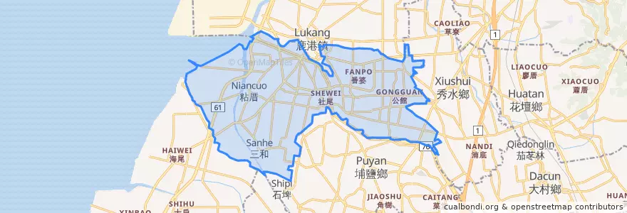 Mapa de ubicacion de 福興鄉.
