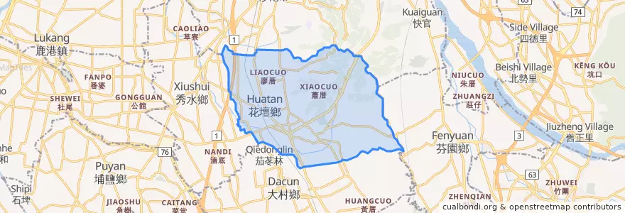 Mapa de ubicacion de 花壇鄉.