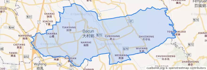 Mapa de ubicacion de 大村鄉.