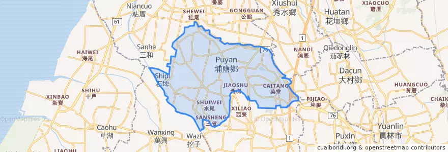 Mapa de ubicacion de 埔鹽鄉.