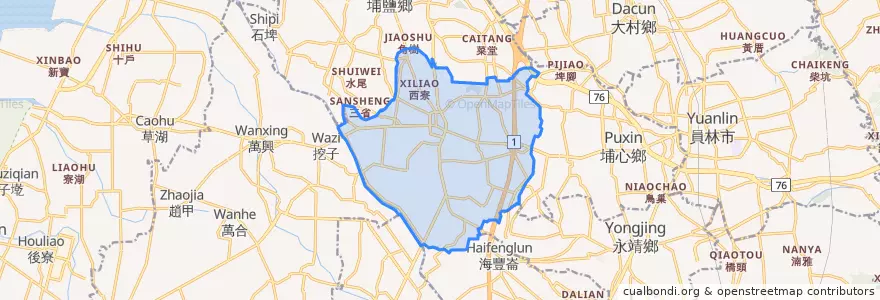 Mapa de ubicacion de 시후진.