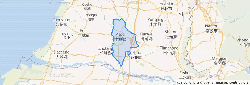 Mapa de ubicacion de 埤頭鄉.