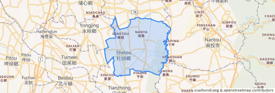 Mapa de ubicacion de 서터우향.