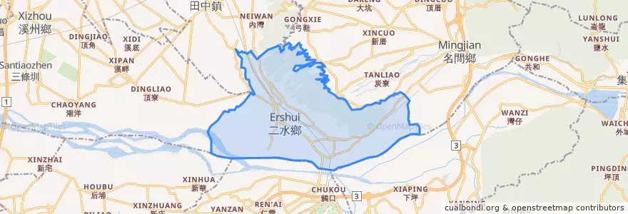 Mapa de ubicacion de 二水鄉.