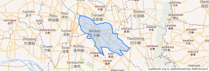Mapa de ubicacion de 北斗鎮.
