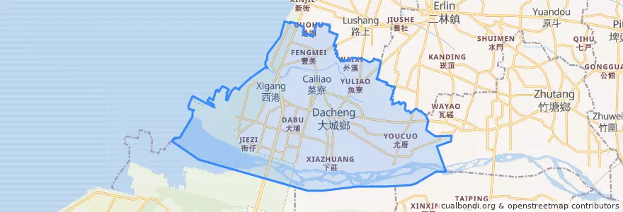 Mapa de ubicacion de 大城鄉.