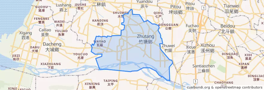 Mapa de ubicacion de 竹塘鄉.