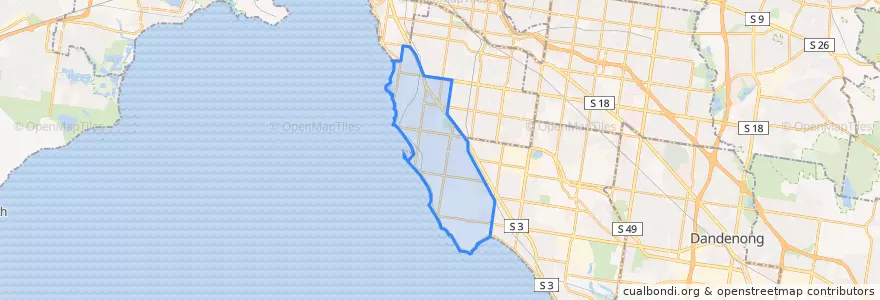 Mapa de ubicacion de City of Bayside.