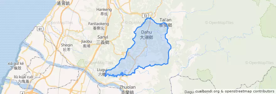 Mapa de ubicacion de 大湖鄉.