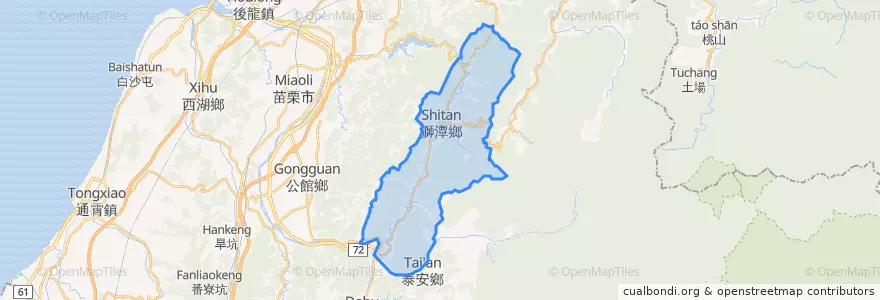 Mapa de ubicacion de 獅潭鄉.