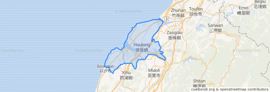 Mapa de ubicacion de 後龍鎮.