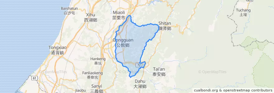 Mapa de ubicacion de 公館鄉.