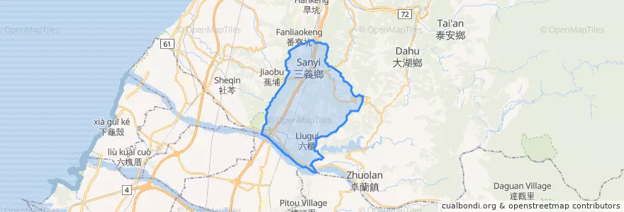 Mapa de ubicacion de 三義鄉.