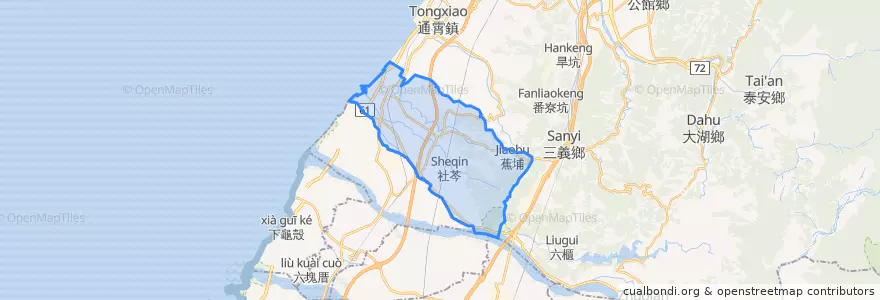 Mapa de ubicacion de 苑裡鎮.
