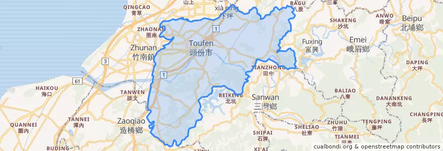 Mapa de ubicacion de 頭フン市.