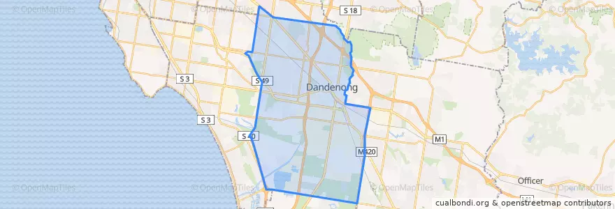 Mapa de ubicacion de City of Greater Dandenong.
