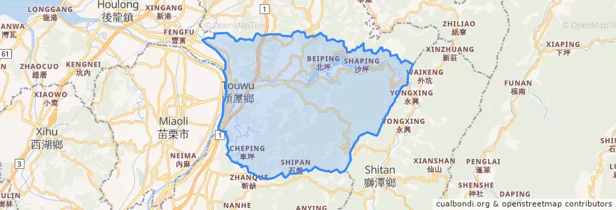 Mapa de ubicacion de 터우우향.